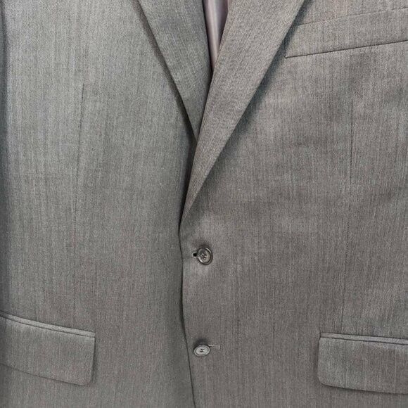Jos A Bank Signature Collection Blazer Men 46 L Gray Two Button 100% Wool Jacket - Picture 3 of 7